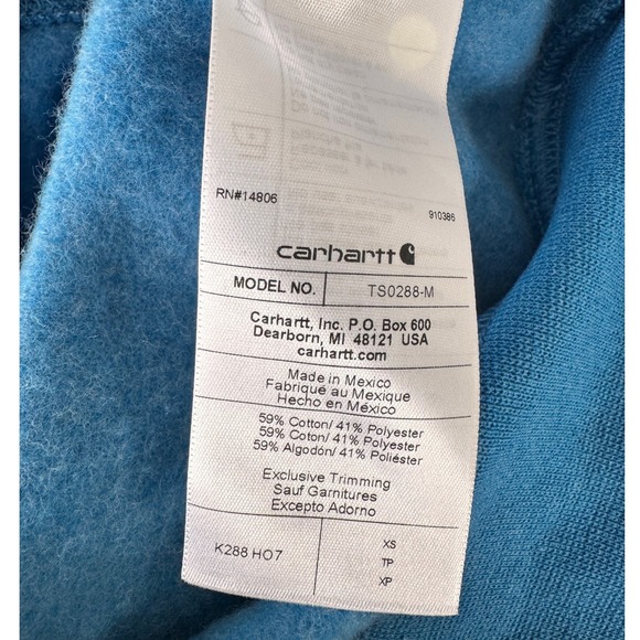 Carhartt Hoodie Blue XS Loose Fit Logo Sleeve Pullover Gorpcore Utility Outdoor - Picture 10 of 12